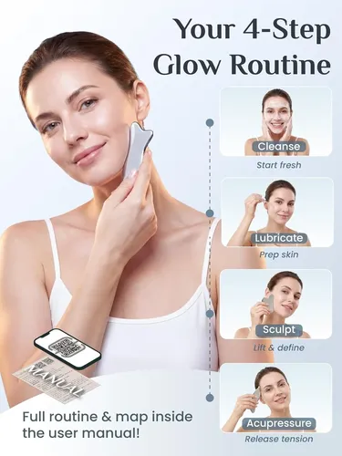 Set Gua Sha Acero Inoxidable Masaje Facial Y Corporal