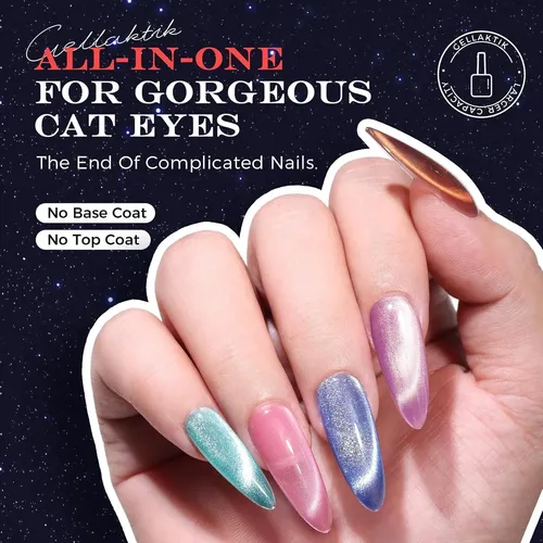 Kit Esmalte Gel Ojo De Gato Gellaktik 6×7.5ml Sin Base