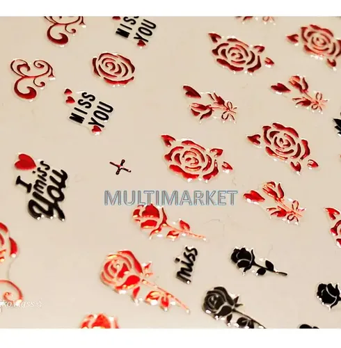 Stickers Adhesivos Plancha Grande Decoración De Uñas
