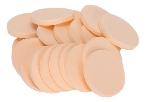 Esponja De Maquillaje Redonda Reutilizable, 20 Piezas, Seca