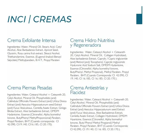 Kit Cremas Corporales Masajes 980g X 6 Unid Libra Cosmetica Fragancia