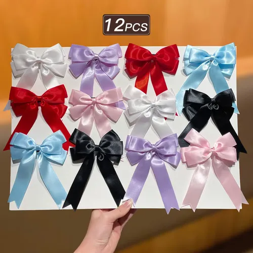 Set De 10 Lazos De Satén, Accesorios Elegantes Para El Cabel