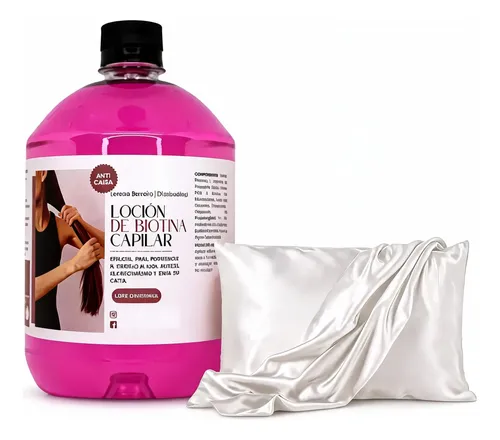 Biotina Capilar X1 Litro, Funda De Saten O Seda Anti Frizz