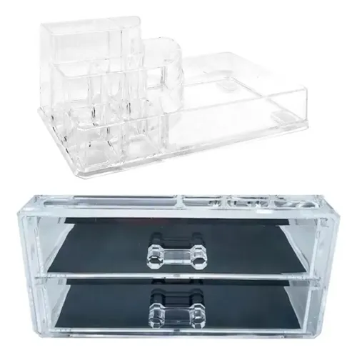 Combo Organizador Acrílico Con Divisiones Y Cajones