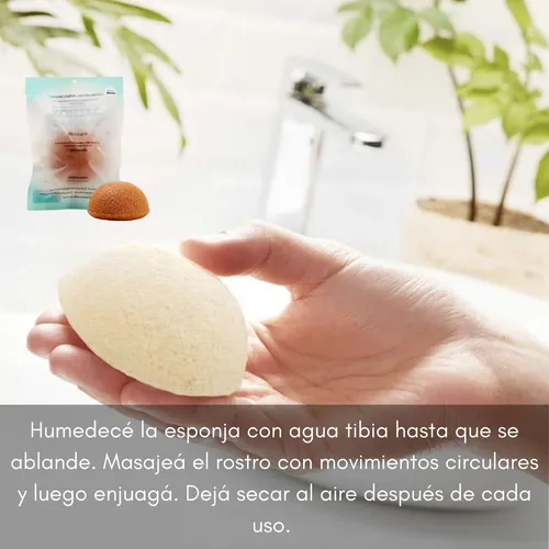 Esponja Facial Konjac Arcilla Amarilla Piel Atopica Korea