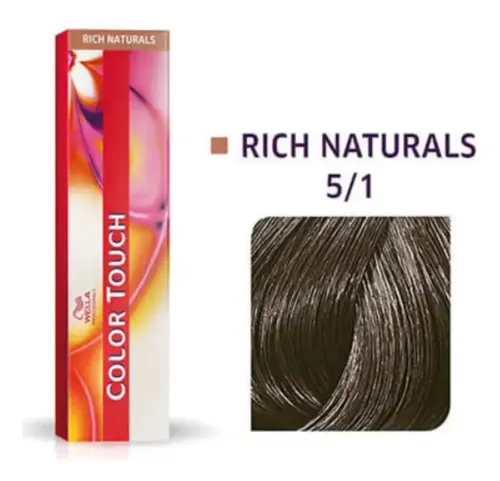 Tintura Wella Color Touch 5/1 Castaño Ceniza sin Amoníaco para Cabello