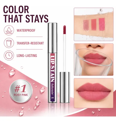 Long Lasting, Highly Pigmented Peelable Matte Lip Gloss 01#