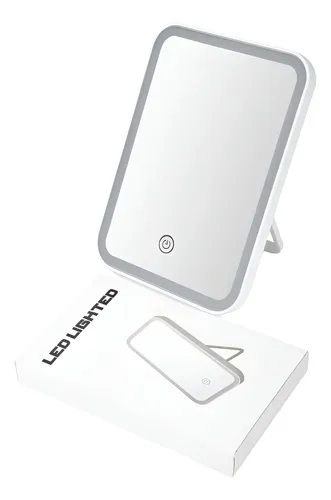 Espejo Maquillaje Luz Led Usb Recargable Giratorio Aumento