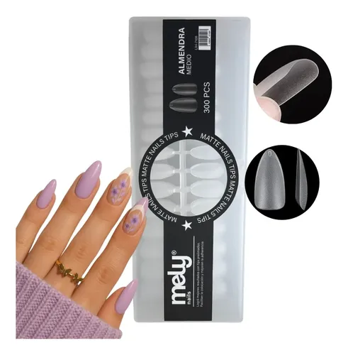 Tips Para Soft Gel Almendra Medianos Transparentes Caja X300