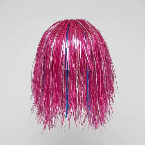 Peluca Metalizada Rosa Party Fiesta Carnaval Adults 30cm