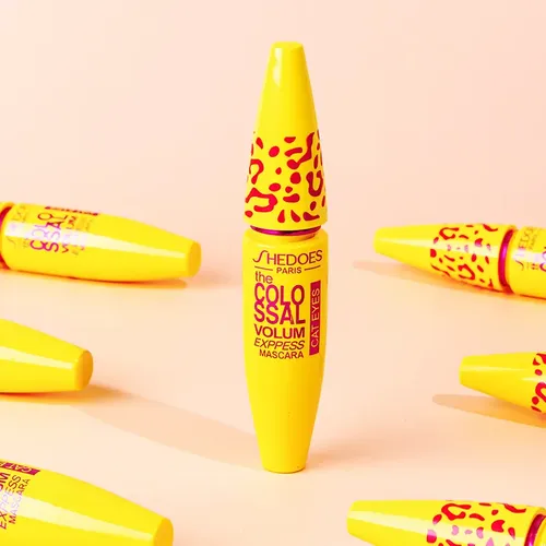 Rímel Tubo Amarillo Rizado, Delgado Y Grueso