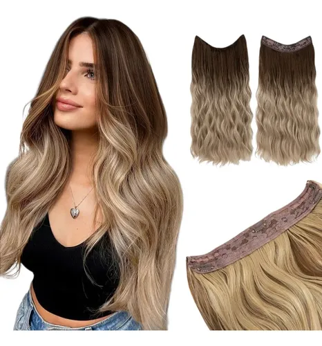 Extensiones De Cabello Abundante Larga De Vincha Y Clips M12 Color 8tt16