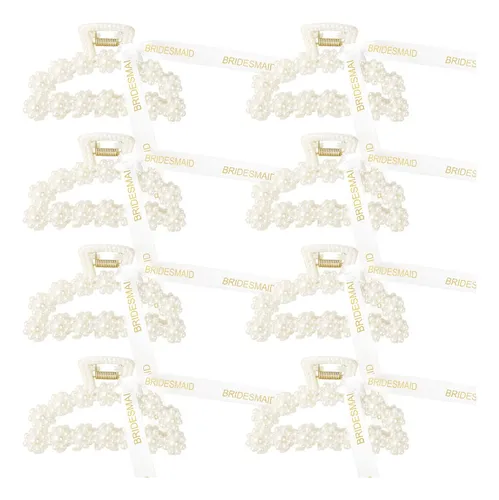Vx 8 Pinzas Pelo Perlas Dama Honor Regalo Fiesta Soltera