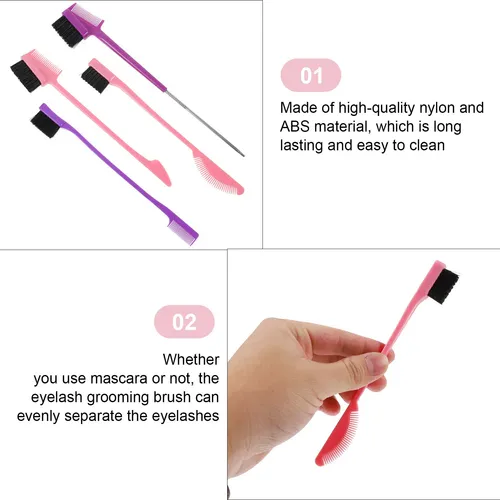 Set De 4 Peines Duales Para Cejas Y Pestañas