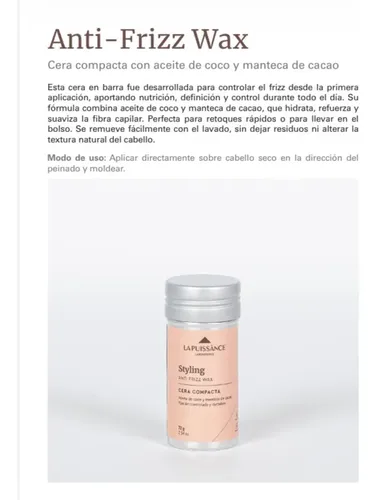 La Puissance Línea Styling Crema De Peinar + Gel Wet + Cera