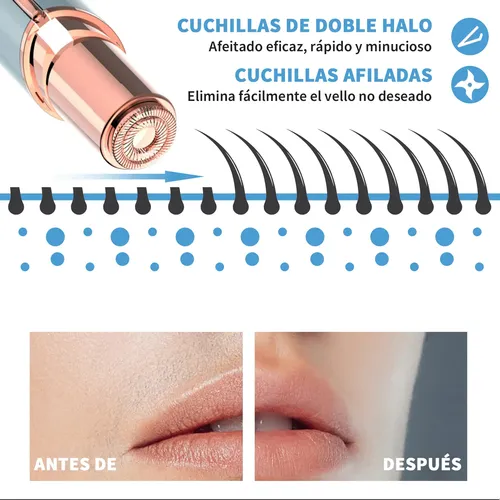. Depiladora Facial Eléctrica Recargable Usb Con Luz Led, .
