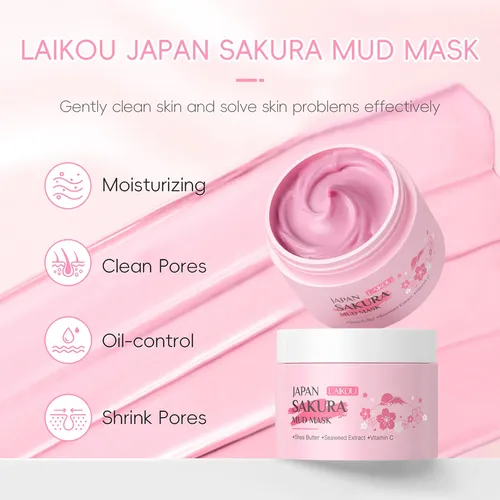 Laikou Sakura Mud Mask: Poros Limpios Y Piel Radiante 25g