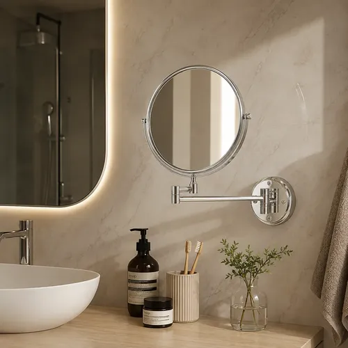 Espejo De Pared Extensible Con Aumento X3 Brazo 20 Cm