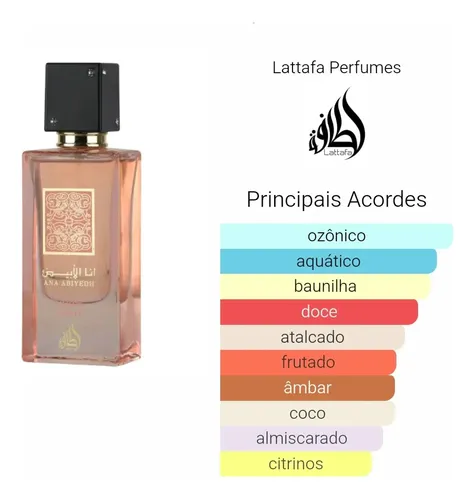 Perfume femenino Lattafa Ana Abiyedh Coral, 60 Ml