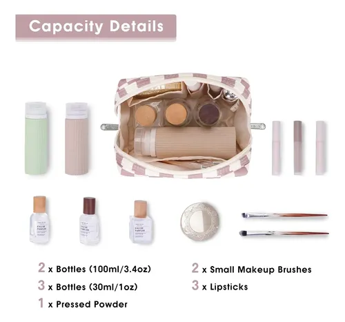 Narwey Pequeña Bolsa De Maquillaje A Cuadros Para Bolso Mini