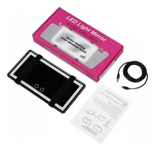 C Espejo For Visor Led Y Energía Solar, Accesorio Portátil Q