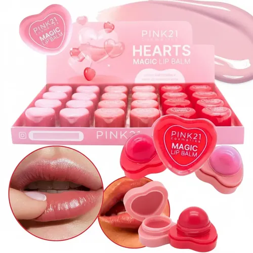 Labial Balsamo Magico Hidratante Con Forma De Corazon Pink21
