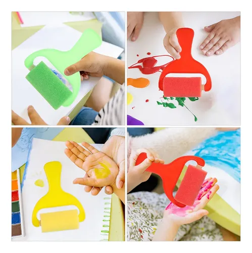 8 Piezas De Pinceles De Esponja For Niños, Herramientas De