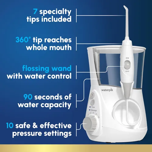 Hilo Dental Eléctrico Waterpik Wp-660, 10 Modos, Blanco Blanco