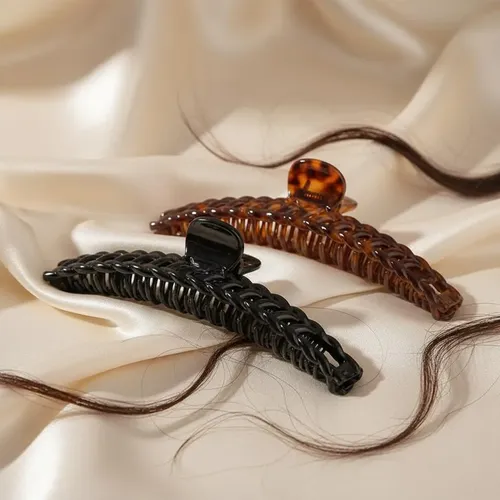 3 Pack One Black And One Brown Large Banana Clips Fish