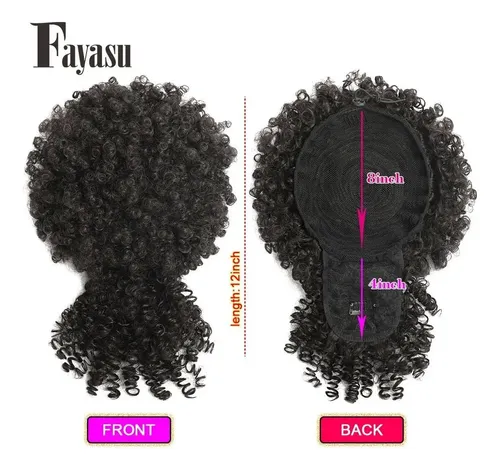 Y Extensión De Moño De Cabello Afro Con Cola De Caballo Y G