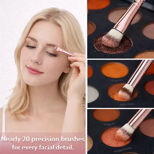 Set De Brochas De Maquillaje Yolygir 32 Unidades Rosa