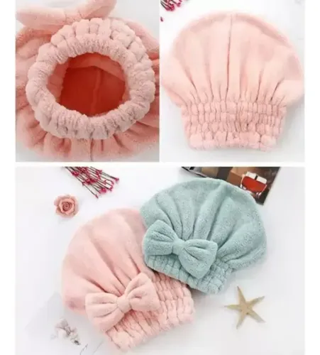 Gorro De Baño Cofia Turbante Microfibra Con Moño Seca Pelo