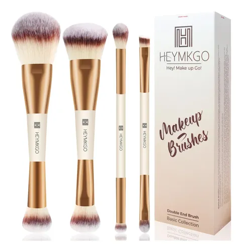 Set De Brochas De Maquillaje Heymkgo, 4 Unidades, Color Alba