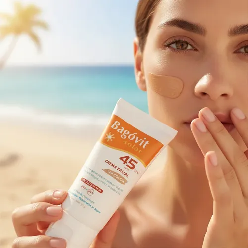 Protector Solar Facial Bagovit Con Color Fps 45 X 50g
