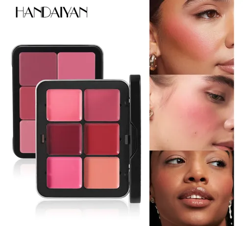 Paleta De Rubor Facial 6 Tonos Maquillaje Rosa