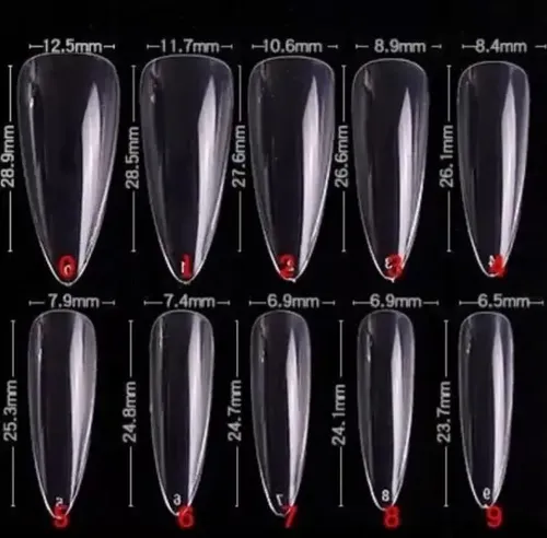 Tips Para Soft Gel Y Press On Paris Night X500 Pre Limadas Color Transparentes Stiletto S/prelimar