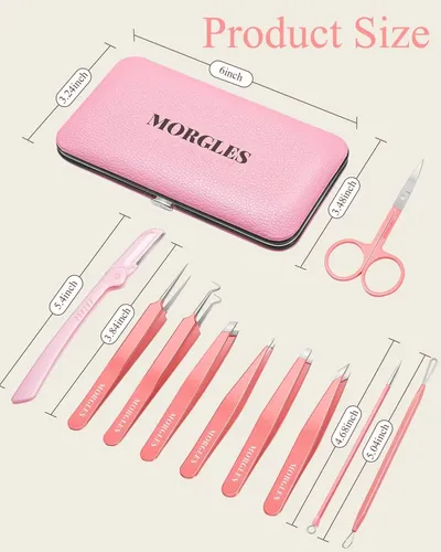 Kit Cejas 10 En 1 Con Pinzas Y Bolsa Para Viaje
