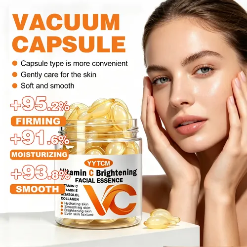 Esencia Facial Iluminadora Con Vitamina C, 50 Cápsulas Por F Todo Tipo De Piel Día/noche