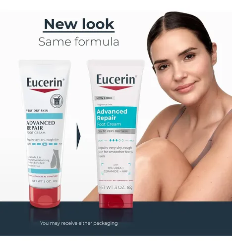 Crema Reparadora Para Pies Eucerin, Tubo De 85 G, 3pzs