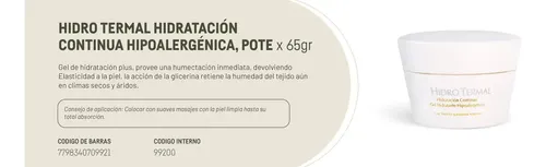 Andre Latour Hidro Termal Gel Hidratante Hipoalergénico