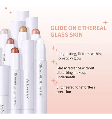 Highlighter En Barra: Brillo Glassy Duradero Y No Pegajoso