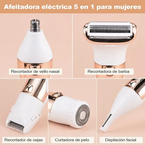 Depiladora Eléctrica Para Mujer 5 En 1 Rasuradora Recargable