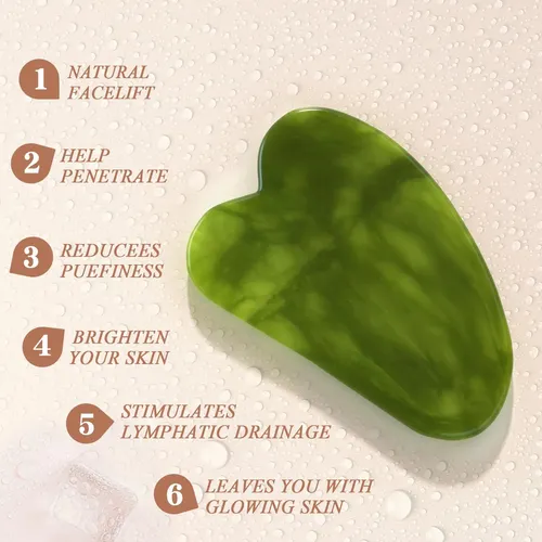 Set Masajeador Facial Rodillo Y Piedra Gua Sha Gris