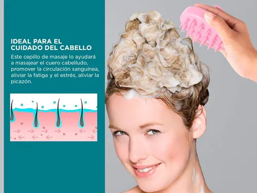 Cepillo Masajeador Capilar Shampoo Cabello Cuero Cabelludo