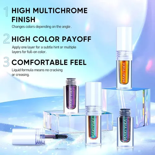 Sombras Líquidas Multichrome Con Glitter Maki Yika