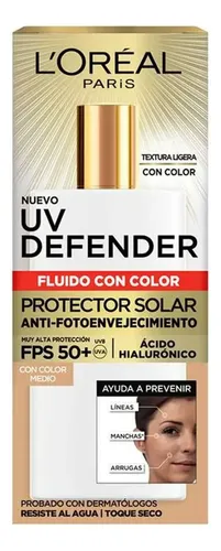 Protector Solar Facial L’oreal París Uv Defender Tono Medio