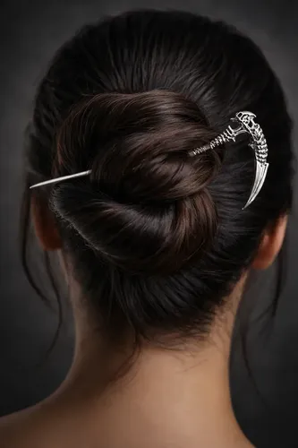 Horquilla Broche Pelo Guadaña Skull Gótico Dark Rose Kingdom