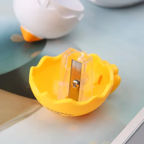 Sacapuntas Mecánico De Mano, Bonito Diseño Kawaii Chick  Amarillo
