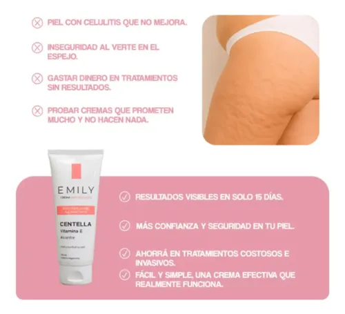 Crema Corporal Anticelulitis Glúteo Firme Emily X200ml