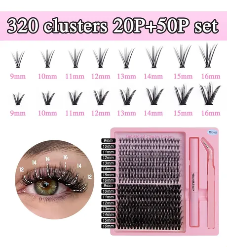 Kit De Pestañas Stage Glam Con Doble Adhesivo Y Ts